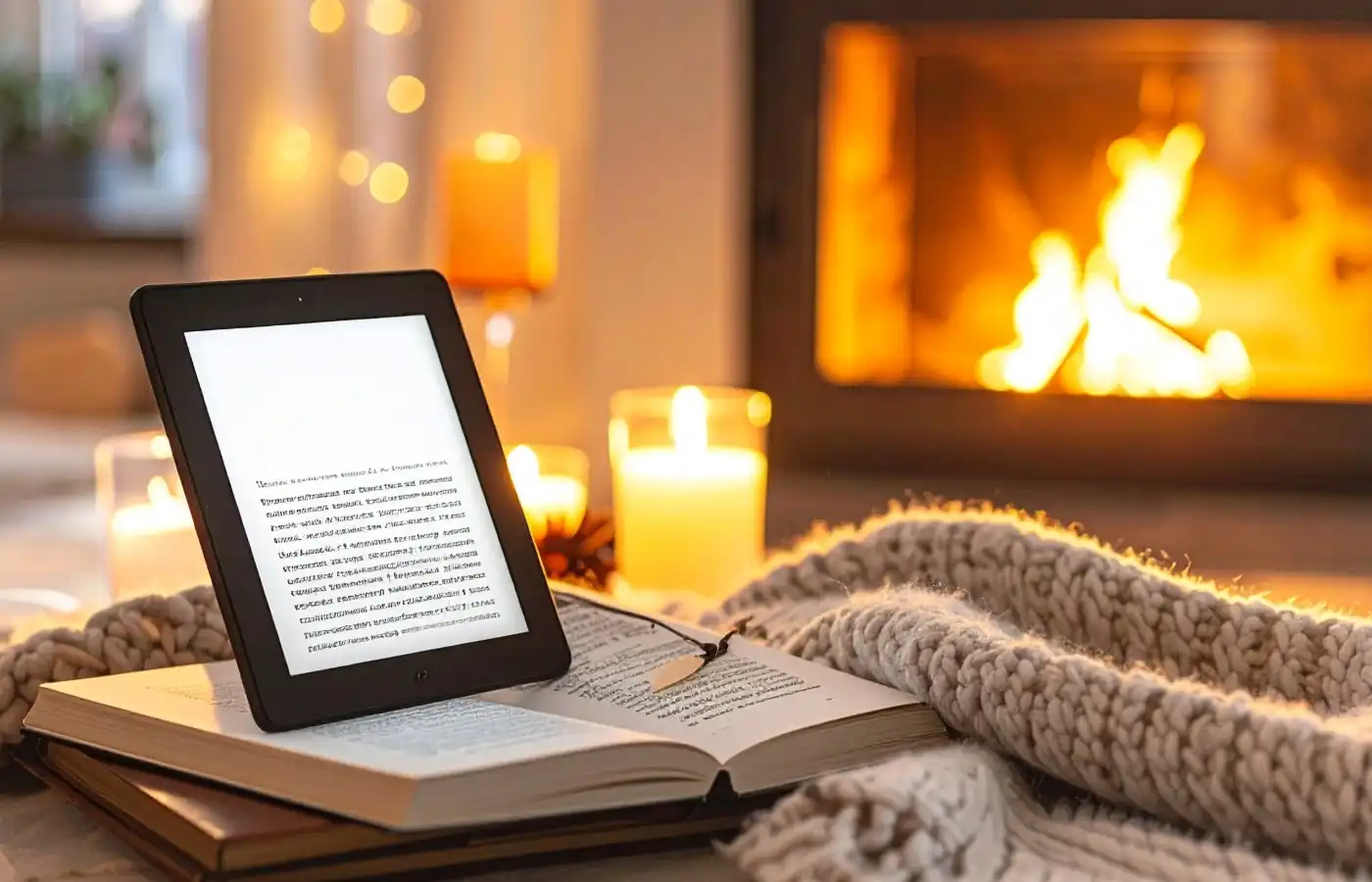 Bücher und E-Books in ruhiger Leseatmosphäre für Wissen, Inspiration und Entspannung