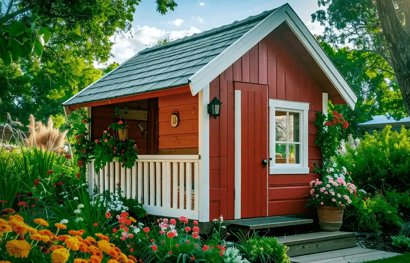 Holzspielhaus im Garten als DIY-Projekt für Kinder und gemeinsames Bauen mit der Familie